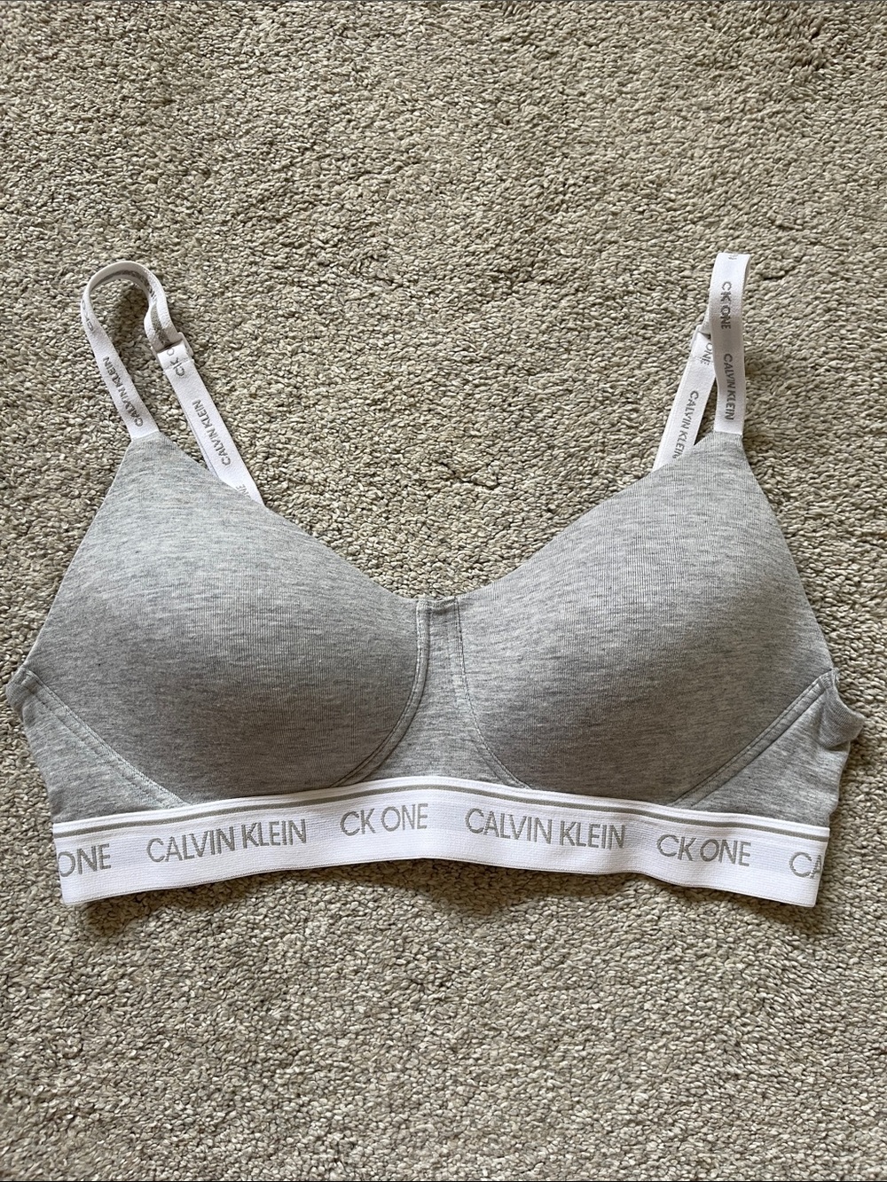 Gray/White Calvin Klein Bra